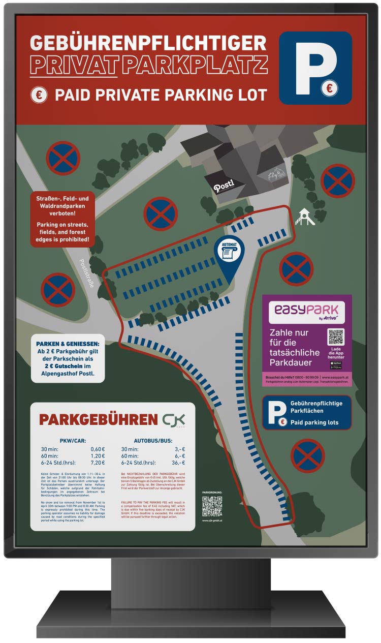 Naturpark Hohe Wand, Parken Infotafel